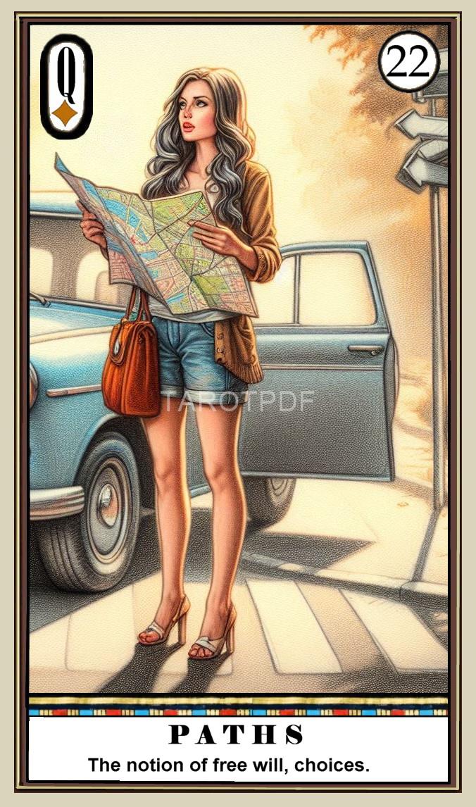 LENORMAND ART DECO TAROT READING, THE CARD OF PATHS